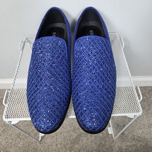Men\'s Fashion Smoking Sparkly Glitter Sequin Dress Tuxedo Loafers Slip On Shoes main image 9